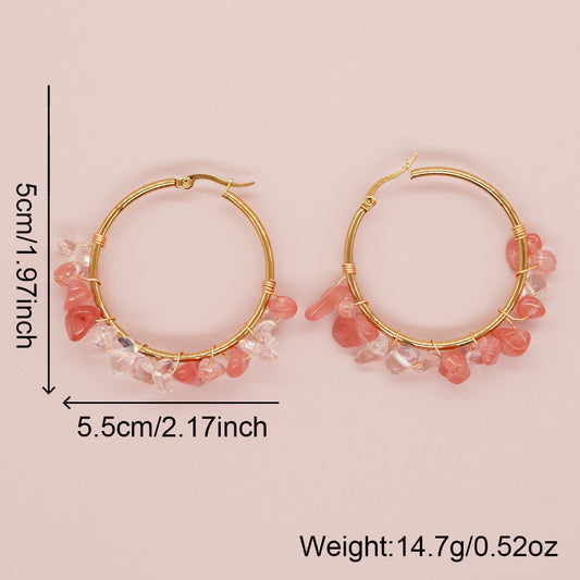 1 Pair Elegant Streetwear Geometric Natural Stone Earrings
