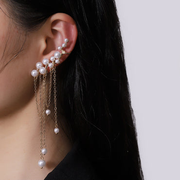 1 Pair Basic Classic Style Geometric Inlay Alloy Artificial Pearls Drop Earrings
