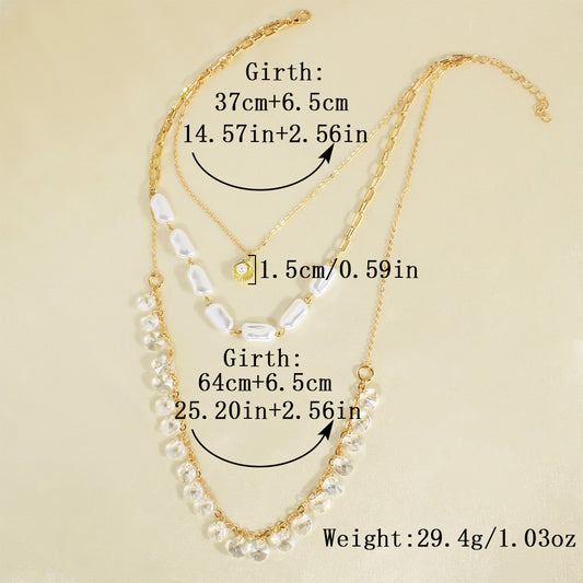 Simple Style Classic Style Shell Alloy Plating Gold Plated Women's Layered Necklaces