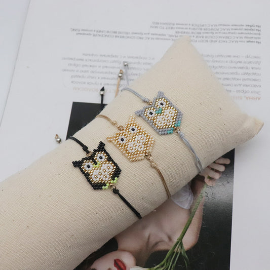 Ig Style Casual Cute Owl Glass Women's Bracelets