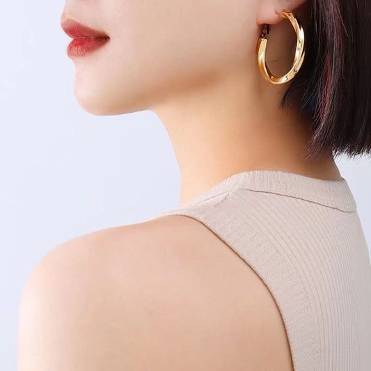 1 Pair Simple Style Geometric Stainless Steel 18k Gold Plated Ear Studs