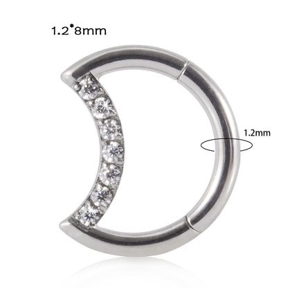 Fashion Moon Water Droplets Metal Inlay Zircon Nose Ring Nose Studs