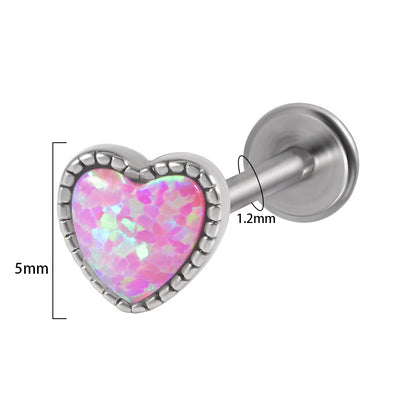 Casual Heart Shape Stainless Steel Plating Lip Stud