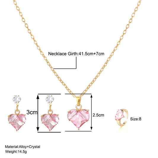 Elegant Cute Heart Shape Alloy Plating Inlay Zircon Women's Jewelry Set