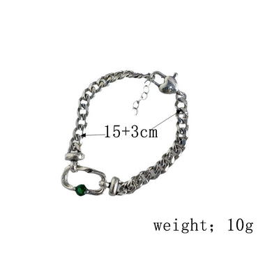 Ig Style Retro Solid Color Sterling Silver Plating Inlay Zircon Bracelets