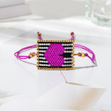 Ig Style Ethnic Style Geometric Heart Shape Glass Handmade Unisex Bracelets