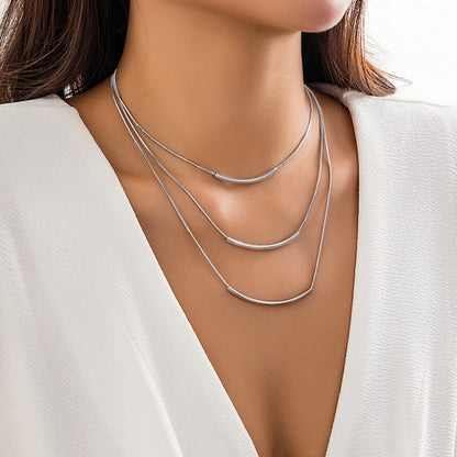 Basic Simple Style Classic Style Solid Color Copper Wholesale Layered Necklaces