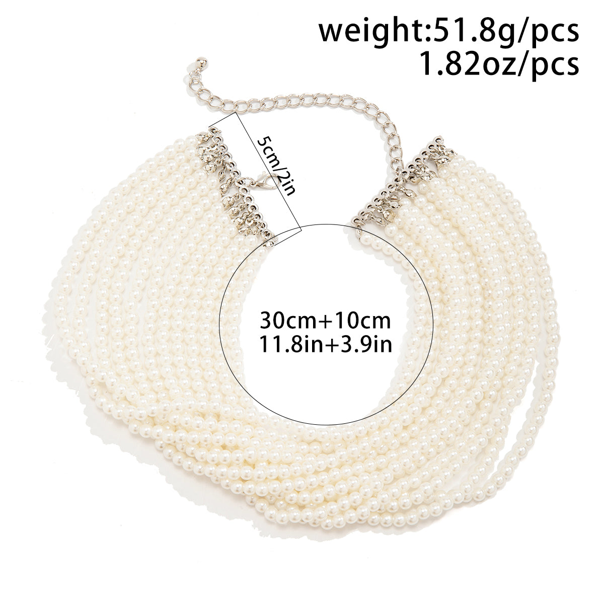 Retro Exaggerated French Style Round Solid Color Imitation Pearl Women's Necklace