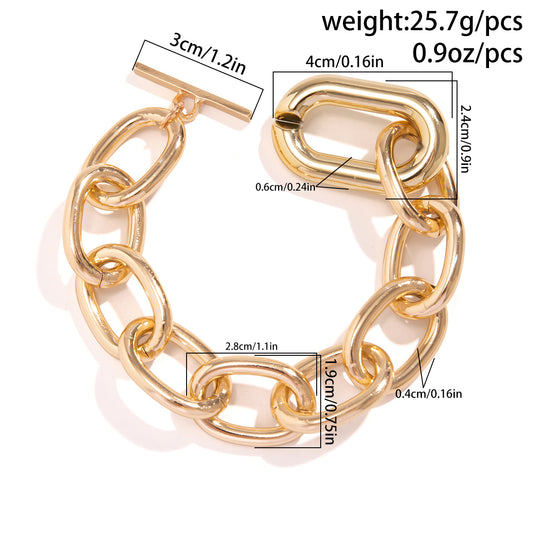 Exaggerated Simple Style Classic Style Solid Color Ccb Alloy Aluminum Wholesale Bracelets
