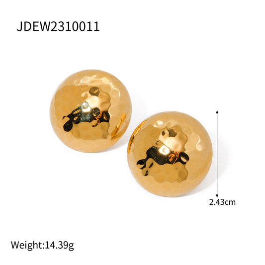Wholesale Ig Style Solid Color Stainless Steel Plating 18k Gold Plated Rings Earrings