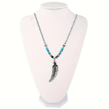 Casual Retro Feather Alloy Beaded Unisex Sweater Chain