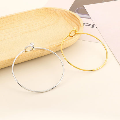 Elegant Simple Style Round Stainless Steel Plating Bangle