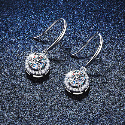Elegant Round Sterling Silver Inlay Zircon Women's Bracelets Earrings Necklace