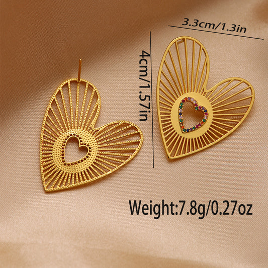 1 Pair Ig Style Water Droplets Plating Inlay Copper Zircon 18k Gold Plated Drop Earrings