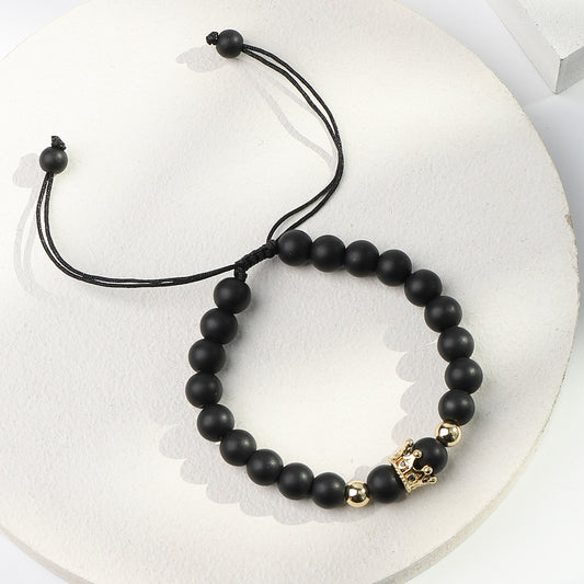 Simple Style Solid Color Frosted Stone Unisex Bracelets
