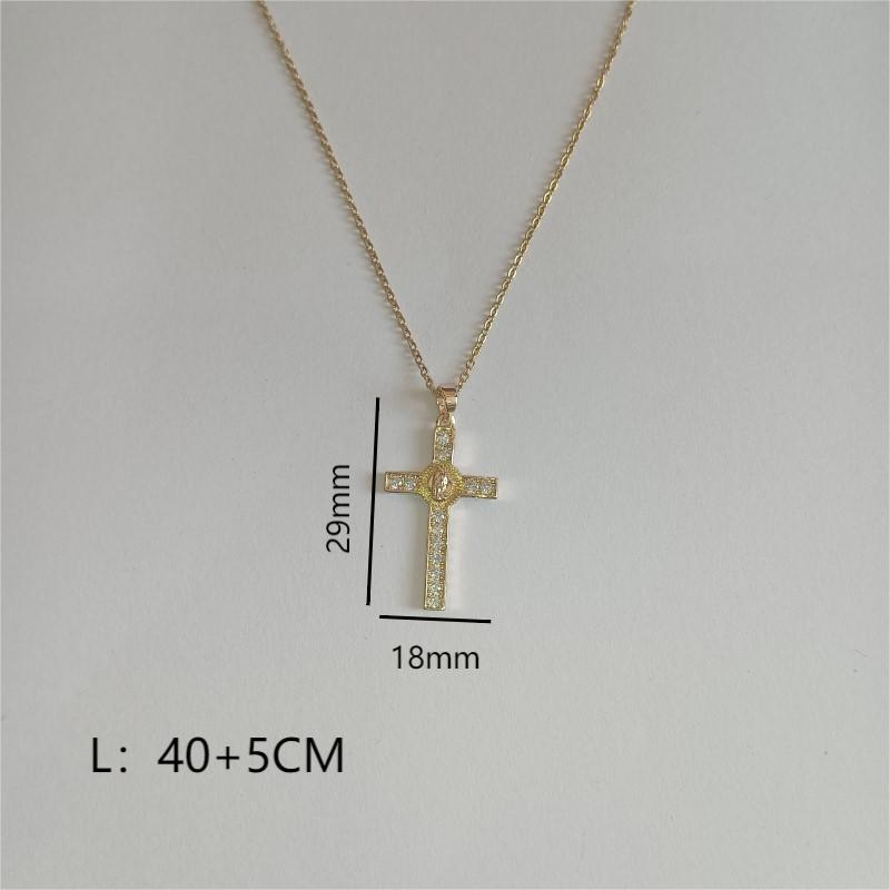 Casual Simple Style Cross Copper Plating 18k Gold Plated Pendant Necklace