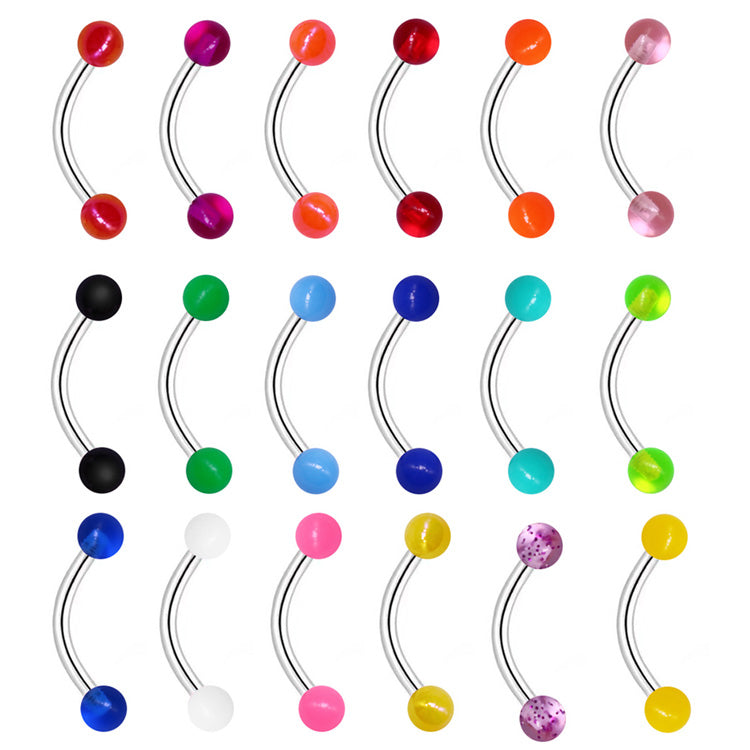 Casual Cute Punk Ball Stainless Steel Arylic White Gold Plated Acrylic Beads Tongue Nail In Bulk
