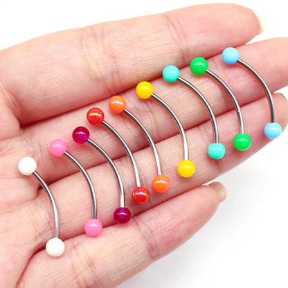 Casual Cute Punk Ball Stainless Steel Arylic White Gold Plated Acrylic Beads Tongue Nail In Bulk
