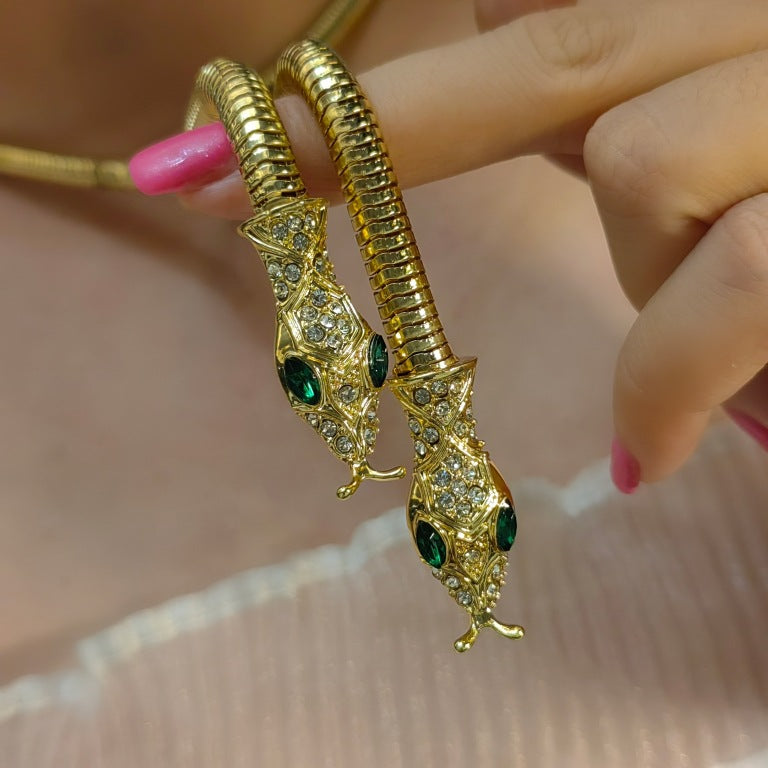 Glam Streetwear Animal Copper Inlay Rhinestones Earrings Necklace Jewelry Set