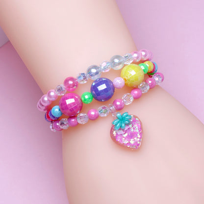 Cute Sweet Fruit Arylic Plastic Resin Beaded Girl's Bracelets