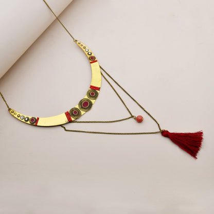 Ethnic Style Bohemian Geometric Alloy Layered Plating Gold Plated Women's Necklace