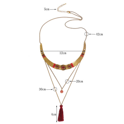 Ethnic Style Bohemian Geometric Alloy Layered Plating Gold Plated Women's Necklace