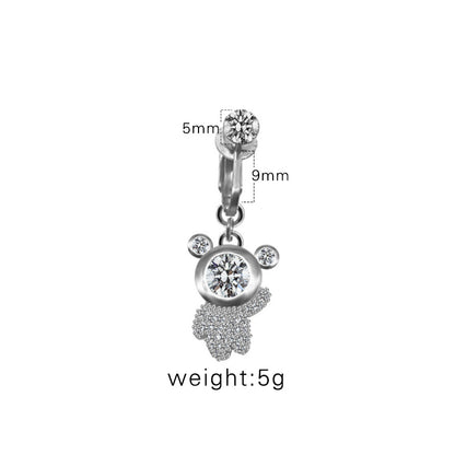 Casual Retro Simple Style Animal Starry Sky Moon Stainless Steel Alloy Copper White Gold Plated Gold Plated Rhinestones Belly Ring In Bulk