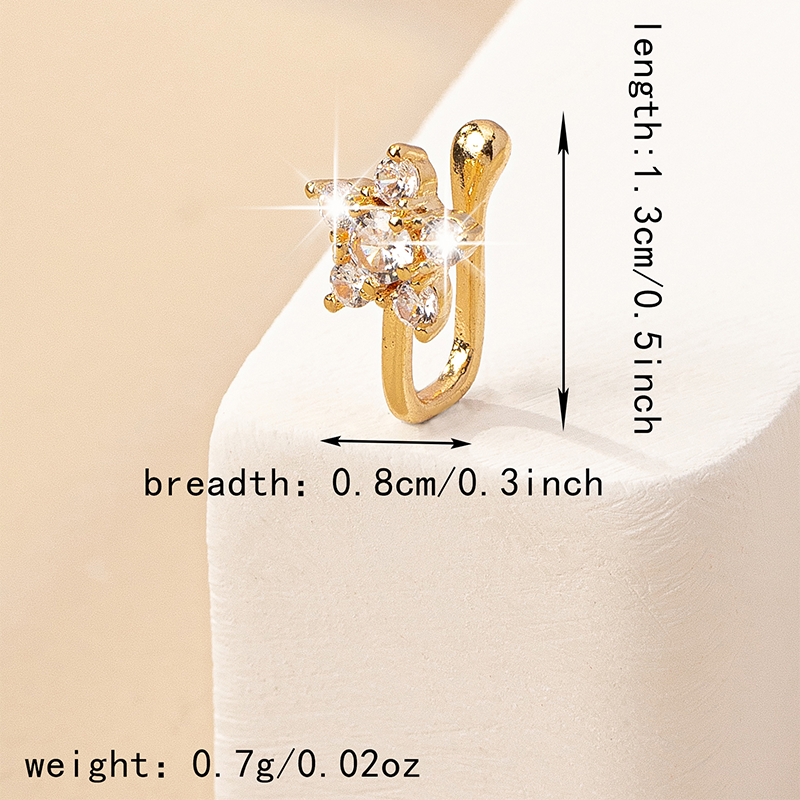 Elegant Luxurious Solid Color Alloy Gold Plated Artificial Gemstones Nose Studs In Bulk