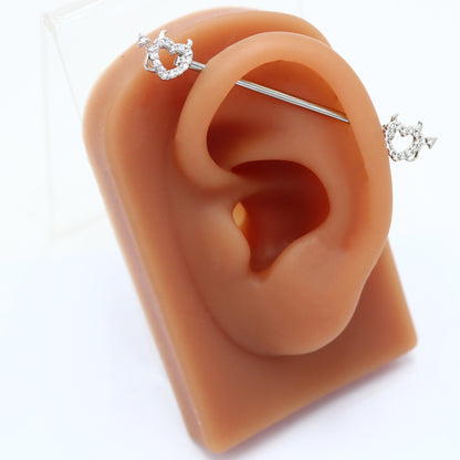 1 Piece Fashion Heart Shape Rose Butterfly Plating Inlay Stainless Steel Rhinestones Ear Studs