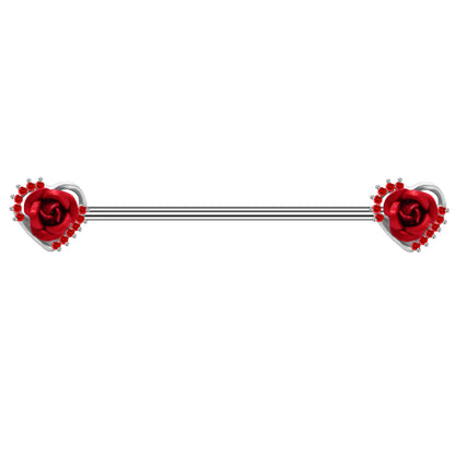 1 Piece Fashion Heart Shape Rose Butterfly Plating Inlay Stainless Steel Rhinestones Ear Studs