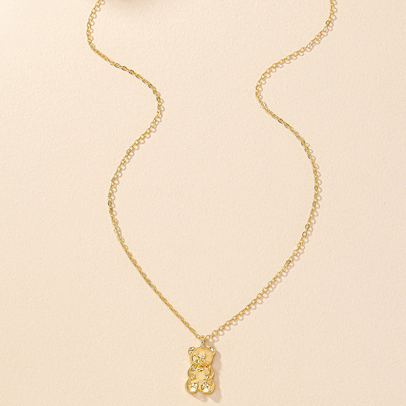 Simple Style Little Bear Alloy Zinc Unisex Pendant Necklace