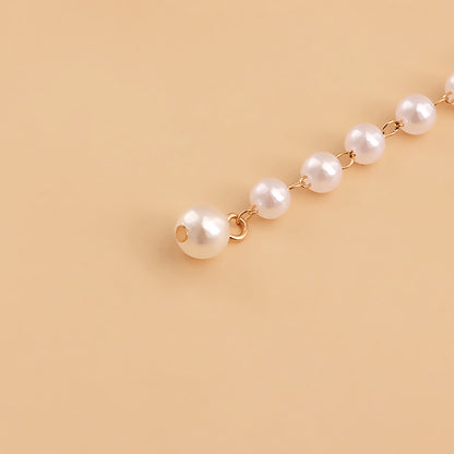 Elegant Geometric Solid Color Arylic Imitation Pearl Inlay Pearl Gold Plated Women's Waist Chain