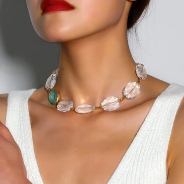 Elegant Commute Color Block Plastic Iron Women's Necklace