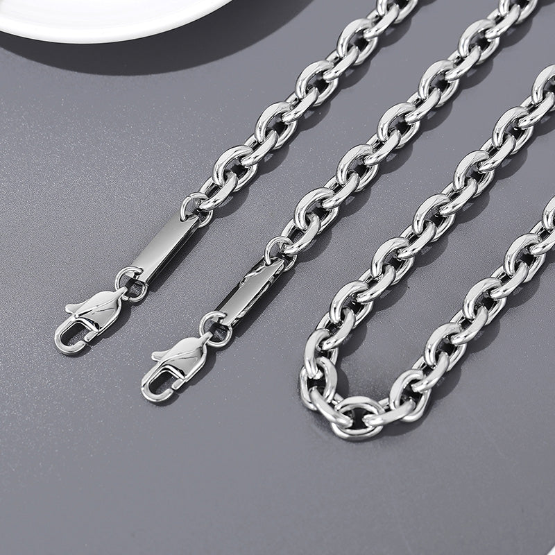 Stainless Steel Hip-Hop Solid Color Bracelets Necklace
