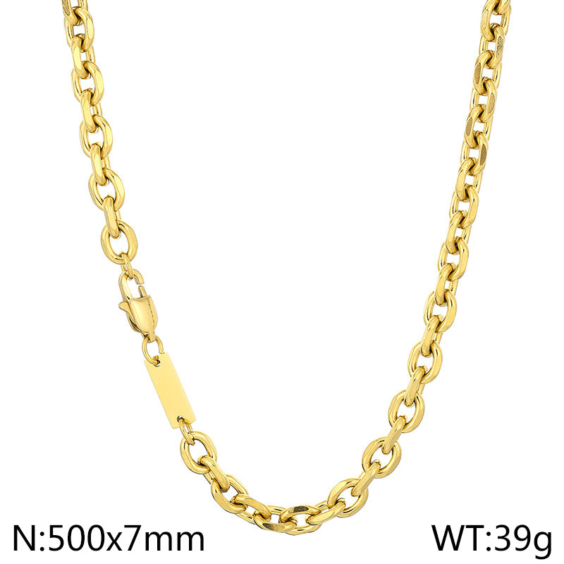 Stainless Steel Hip-Hop Solid Color Bracelets Necklace