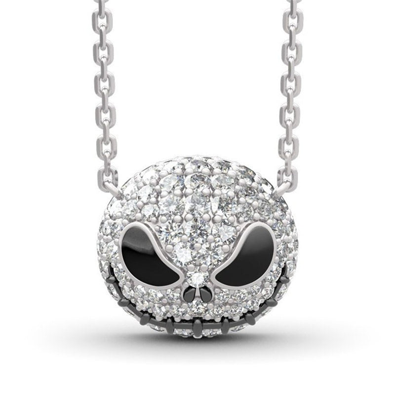 Hip-hop Skull Alloy Inlay Artificial Rhinestones Women's Earrings Necklace