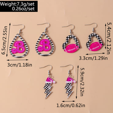 1 Set Cute Simple Style Classic Style Heart Shape Printing Zinc Alloy Drop Earrings