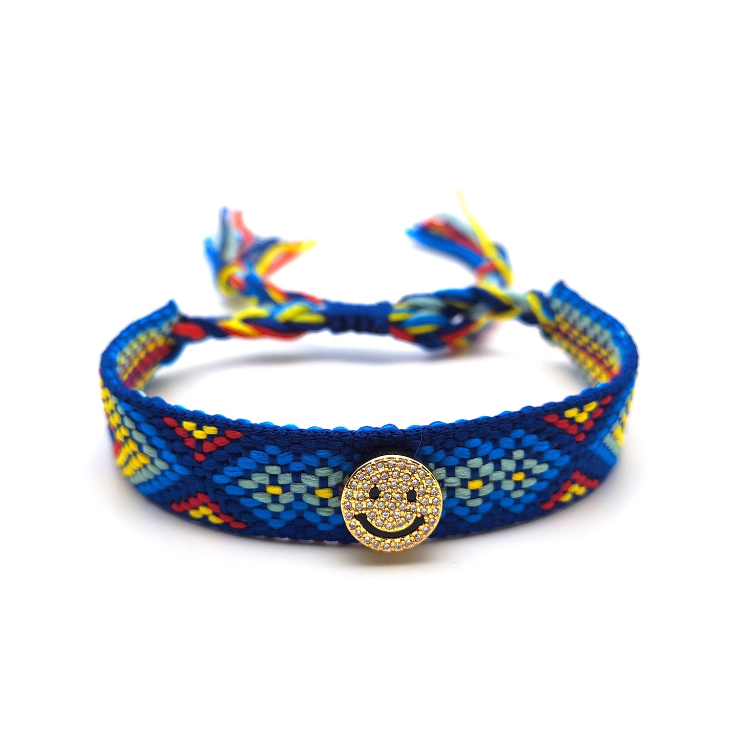 Ethnic Style Smiley Face Polyester Knitting Unisex Drawstring Bracelets