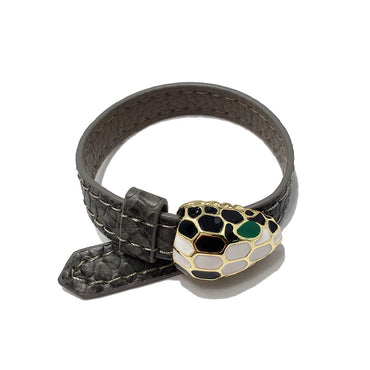 Simple Style Snake Pu Leather Alloy Enamel Women's Wristband