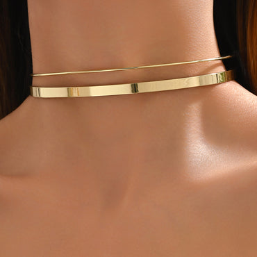 Casual Punk Solid Color Iron Women's Choker