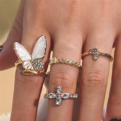 Casual Retro Punk Animal Plant Alloy Plating Inlay Carving Artificial Diamond Opal Obsidian Gold Plated Silver Plated Women's Open Ring Rings