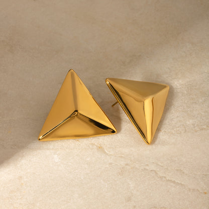 1 Pair IG Style Simple Style Triangle 304 Stainless Steel 18K Gold Plated Ear Studs