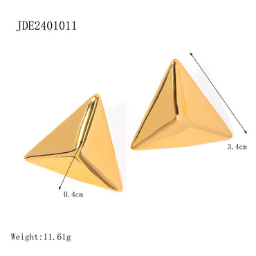 1 Pair IG Style Simple Style Triangle 304 Stainless Steel 18K Gold Plated Ear Studs