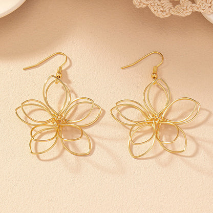 1 Pair IG Style Elegant Lady Flower Iron Drop Earrings