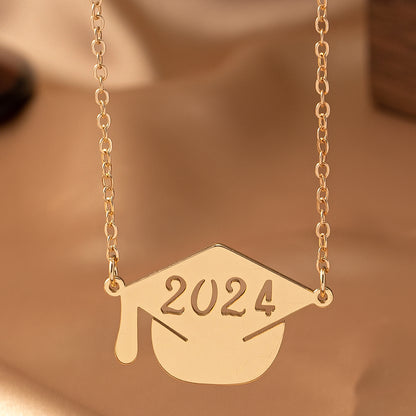 Modern Style Classic Style Doctoral Cap Number Solid Color Alloy Iron Unisex Pendant Necklace