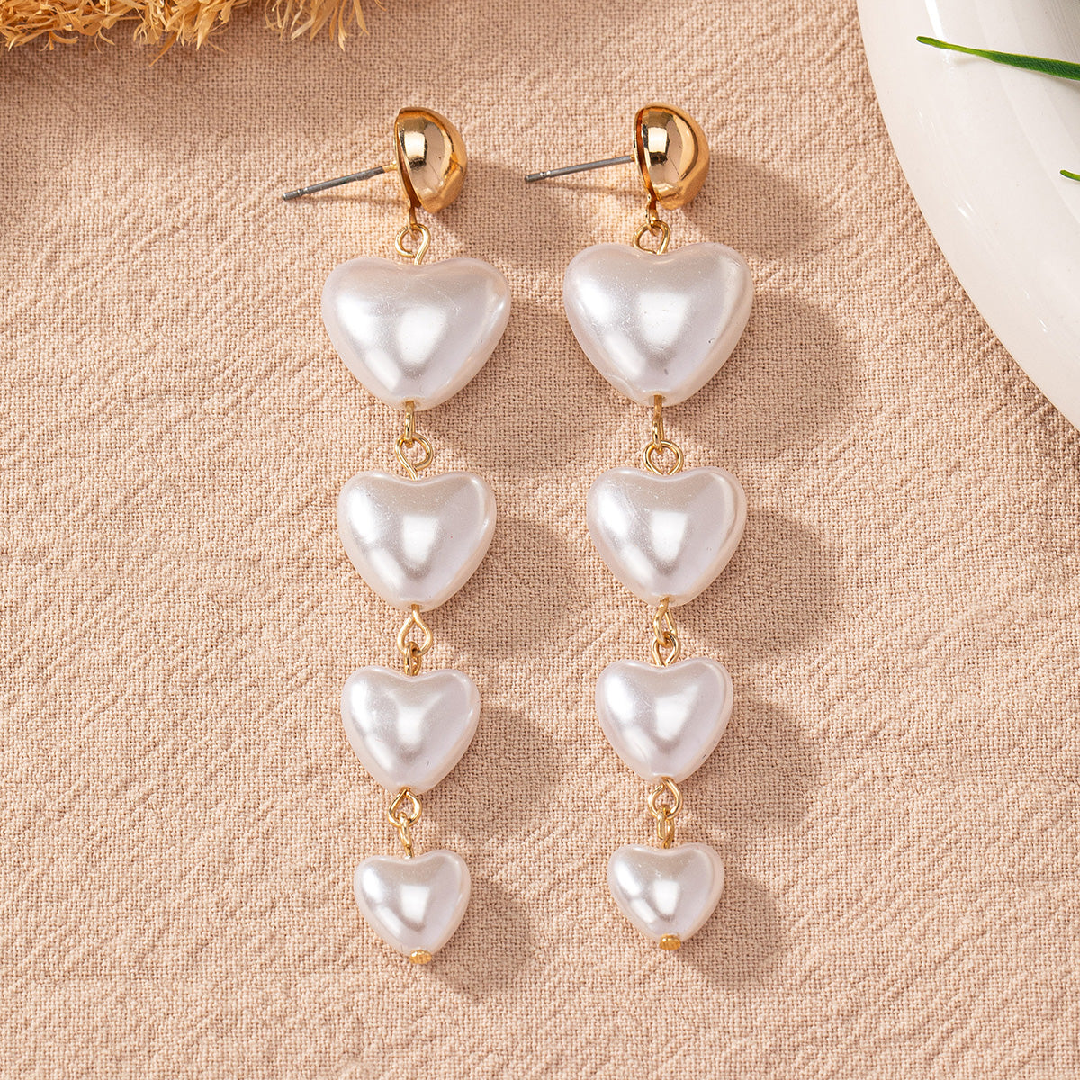 1 Pair Elegant Lady Modern Style Heart Shape Plastic Iron Drop Earrings