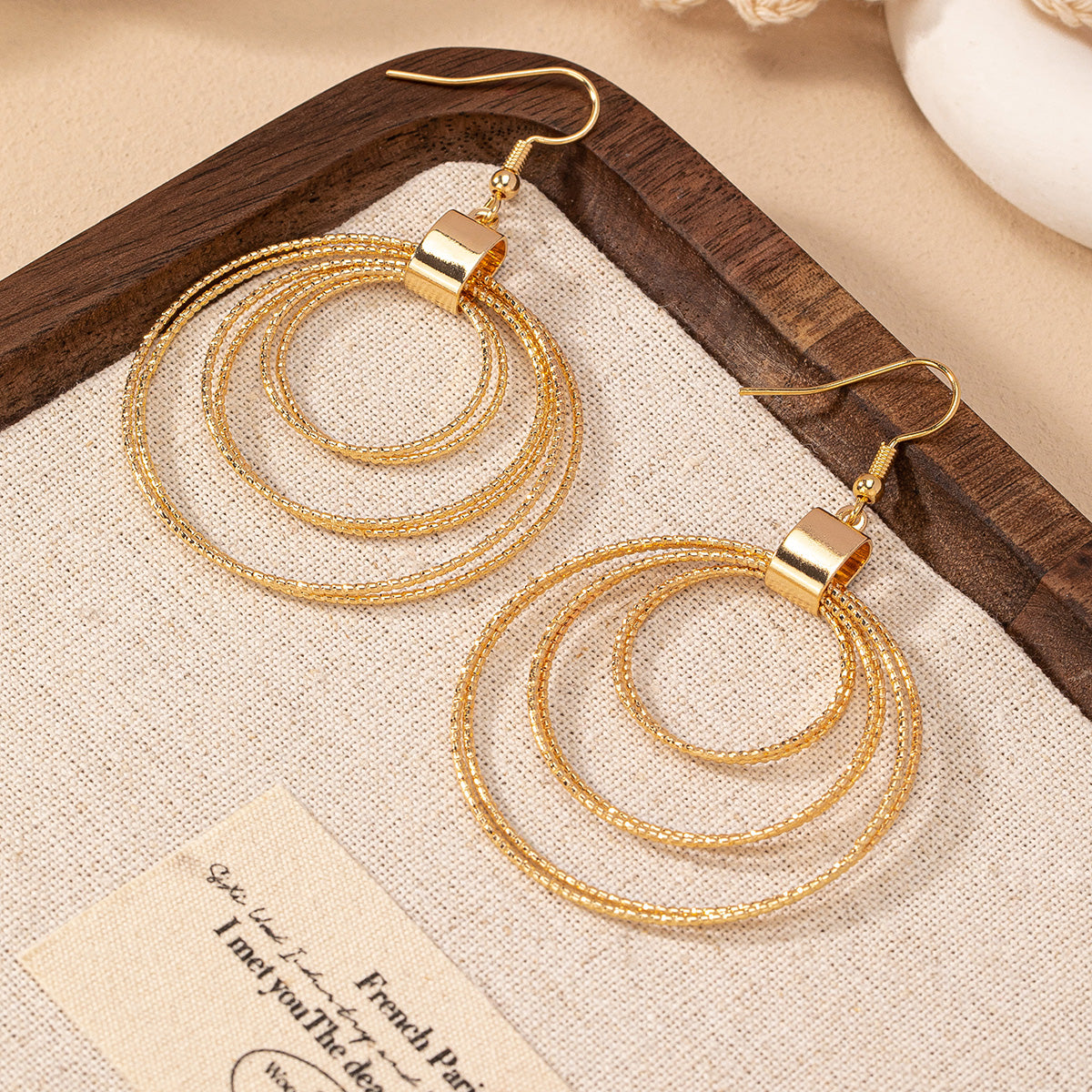 1 Pair IG Style Exaggerated Modern Style Round Hollow Out Iron Drop Earrings