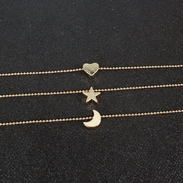 Alloy Star Moon Pendant Necklace