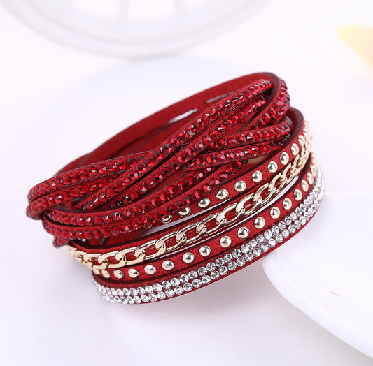 Ethnic Style Solid Color Flannel Inlay Artificial Gemstones Women's Bracelets 1 Piece