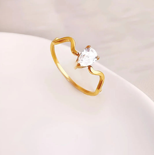 304 Stainless Steel Stainless Steel 18K Gold Plated Basic Simple Style Classic Style Inlay Geometric Zircon Rings